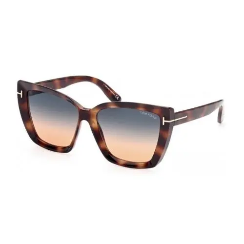FT0920 Scarlet-02 53P Shiny Havana/ Teal Orange Gradient Sunglasses by Tom Ford