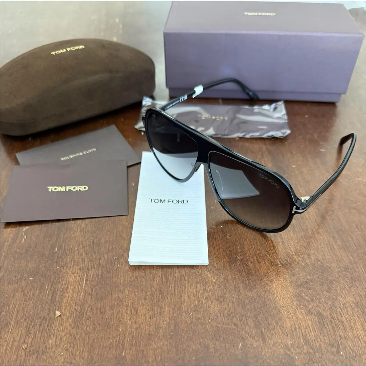 Tom Ford Spencer-02 FT0998 01B 62 Black Aviator Sunglasses Gradient Smoke