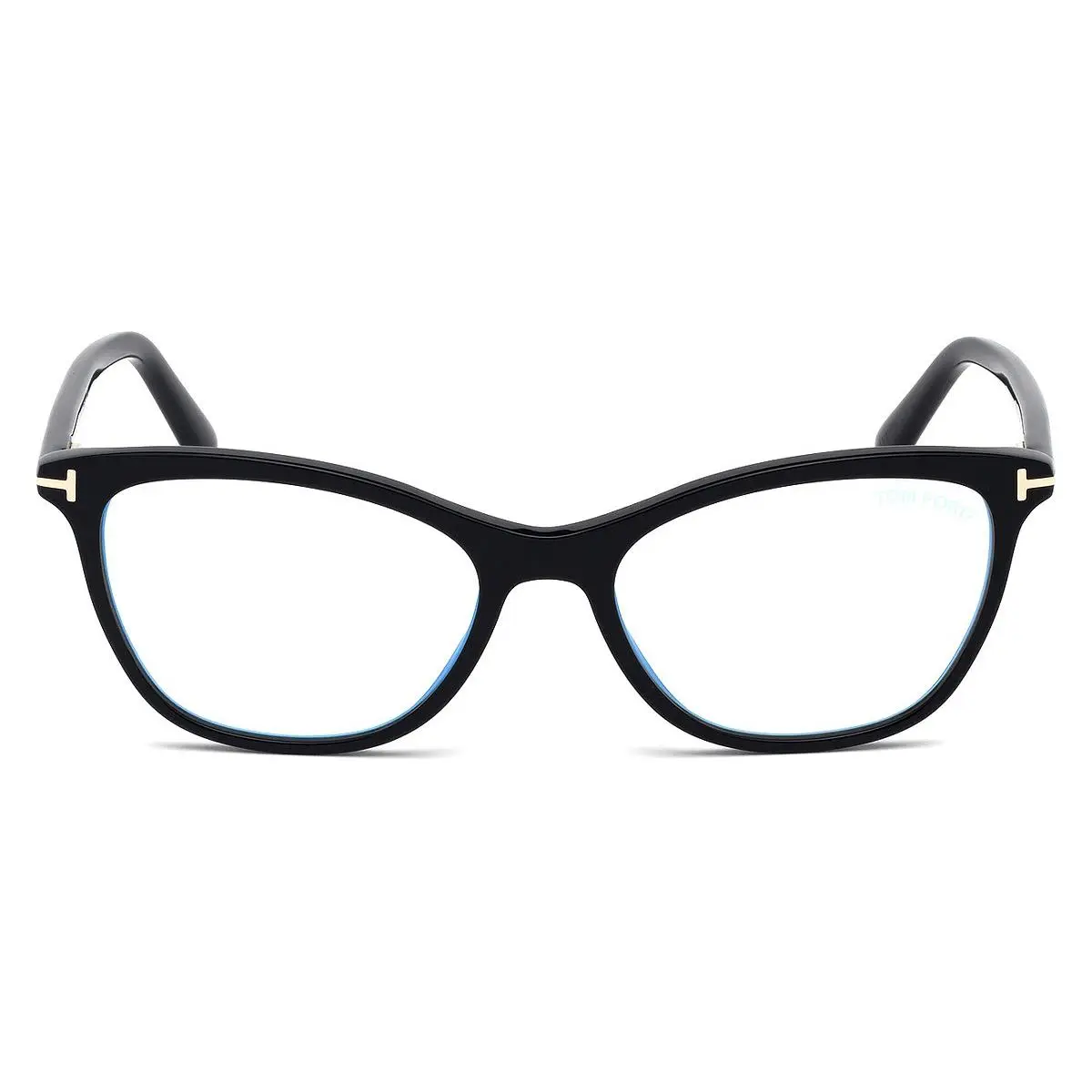 Tom Ford FT5636-B Eyeglasses Shiny Black Rose Gold Blue 52mm