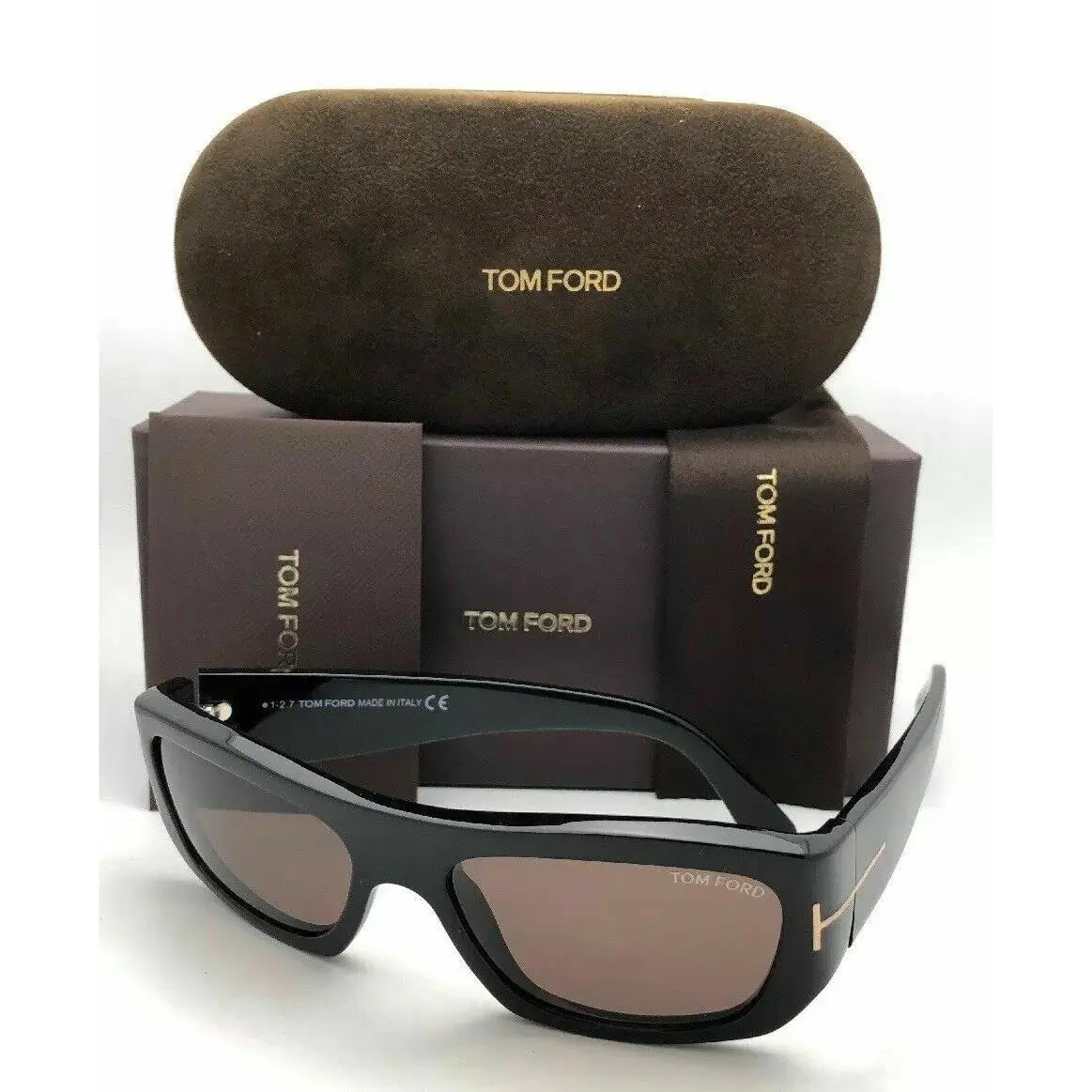 Tom Ford Sunglasses RODRIGO-02 TF 593 01J 56-17 140 Black Gold w/ Brown Lens