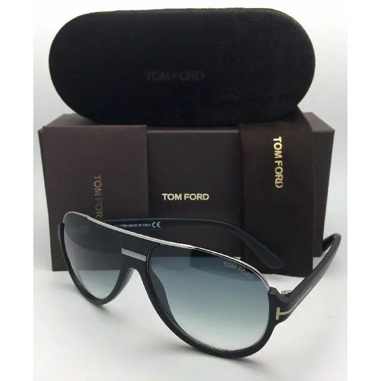 Tom Ford Sunglasses Dimitry TF 334 02W 59-14 Matte Black Frames W/blue Fade