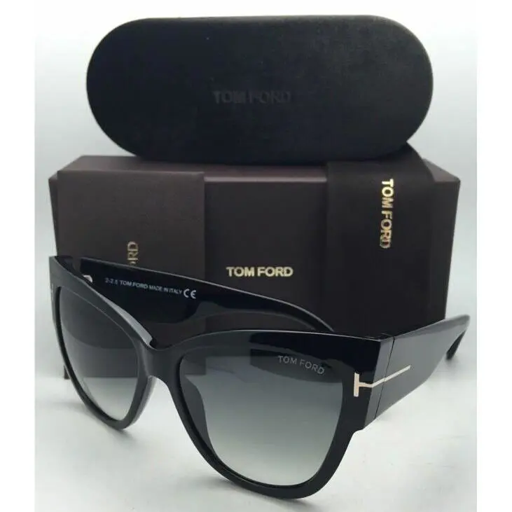 Tom Ford Sunglasses Anoushka TF 371 01B 57-16 Black Frames w/ Grey Gradient