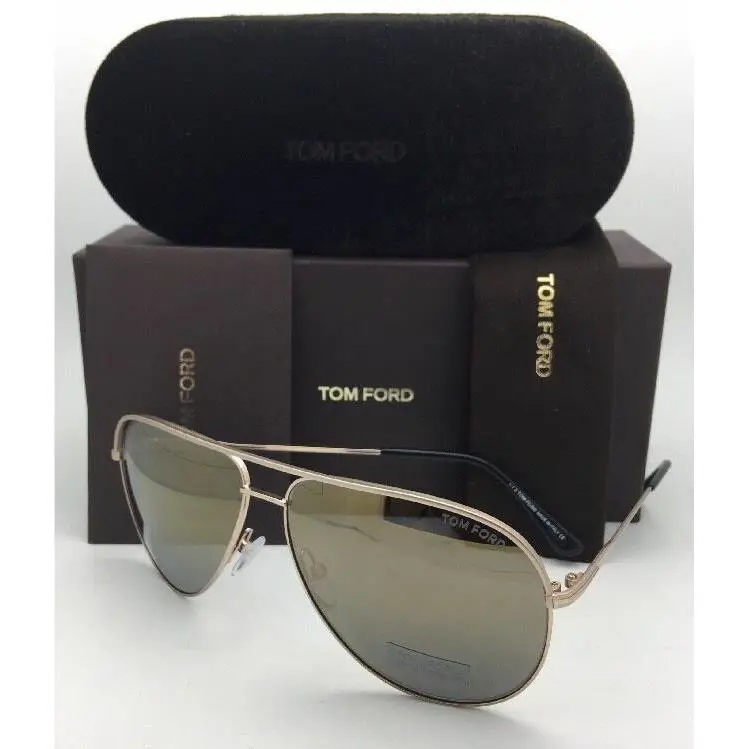 Tom Ford Sunglasses Erin TF 466 29C 61-12 Matte Gold-gold Aviator w/ Mirror