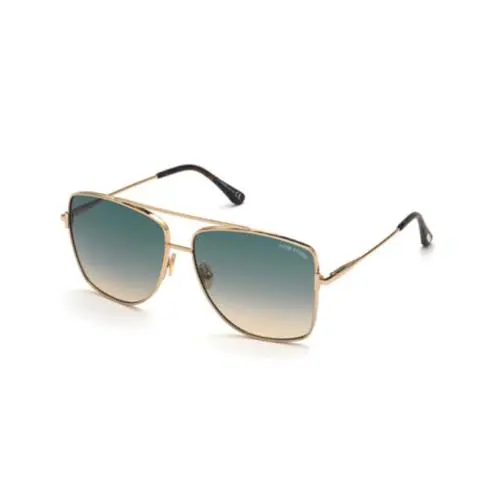 Tom Ford Reggie FT0838 28 Shiny Rose Gold/blue Gradient Women`s Sunglasses