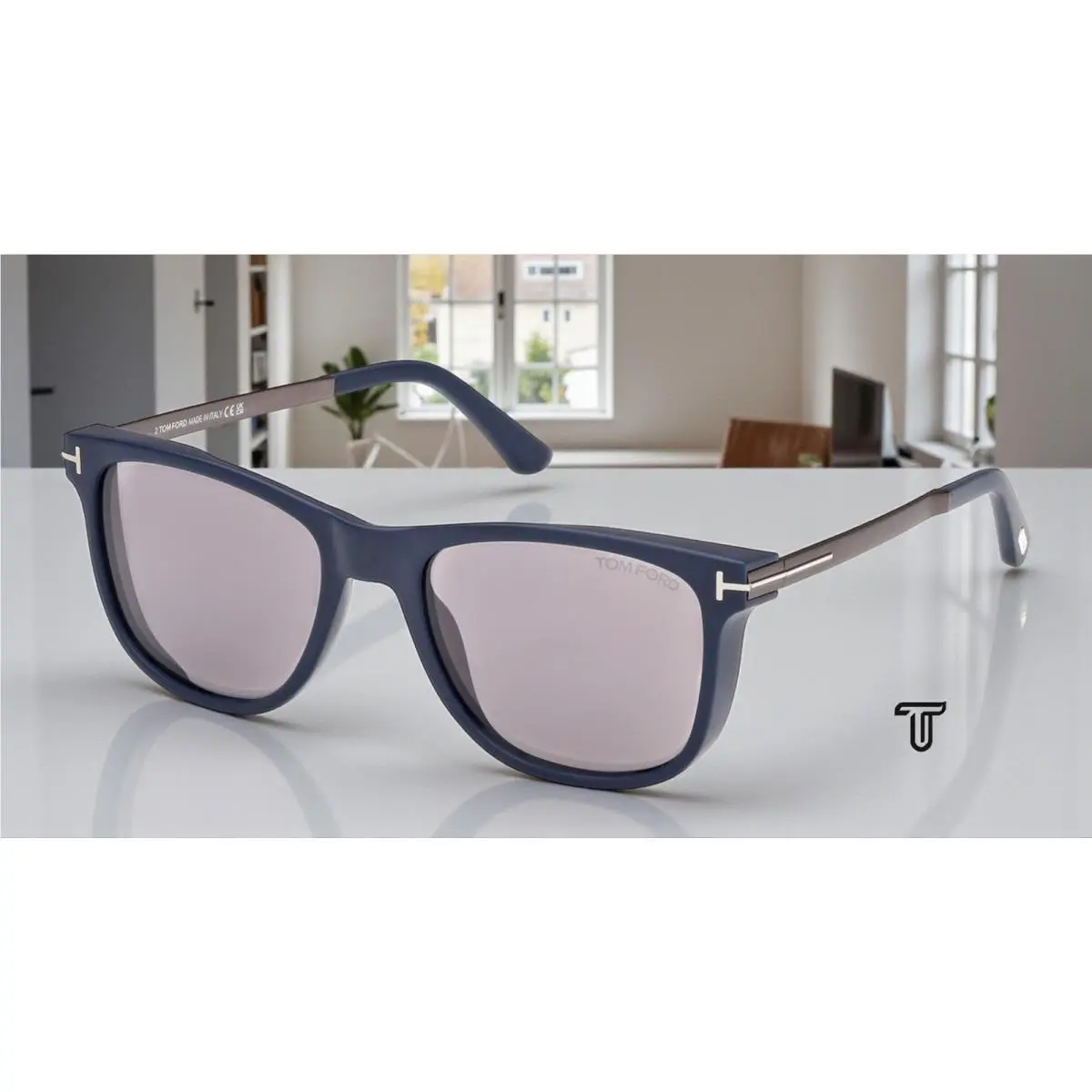 Sinatra FT1104 91C Matte Blue Smoke Mirror 53 mm Men`s Sunglasses by Tom Ford