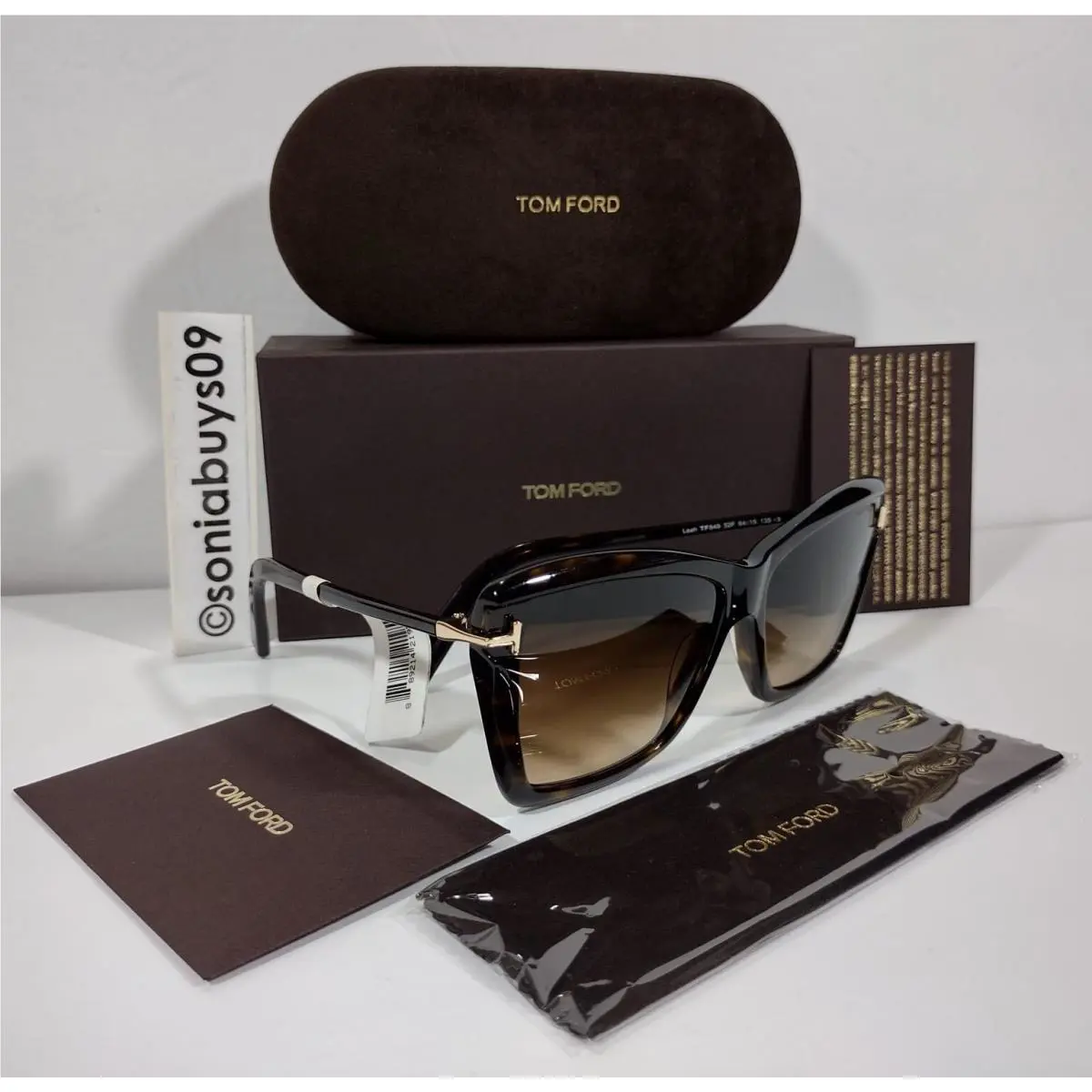 Tom Ford Women`s Butterfly Sunglasses TF849 D.tortoise Brown Gradient Lenses