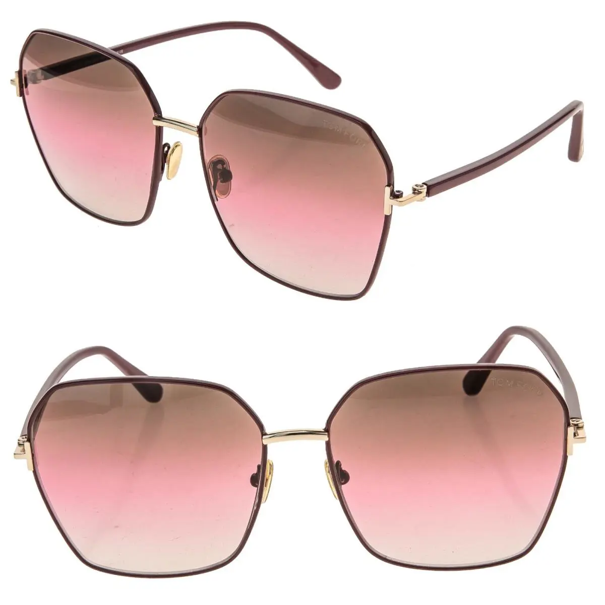 Tom Ford Claudia 02 TF0839 69F Red Pink Oversized Sunglasses 839