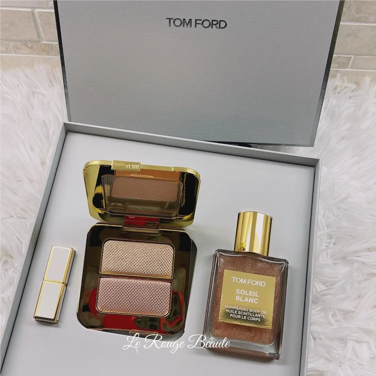 Tom Ford Soleil Look Set - Lipstick / Highlighting Duo / Shimmering Body Oil
