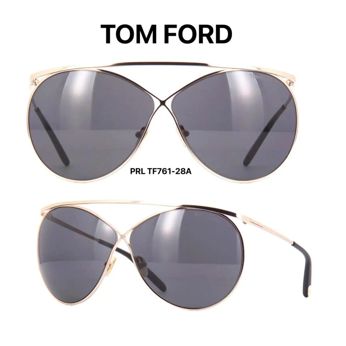 Tom Ford TF 761 28A Stevie Sunglasses Gold Smoke Lens FT 761 28A
