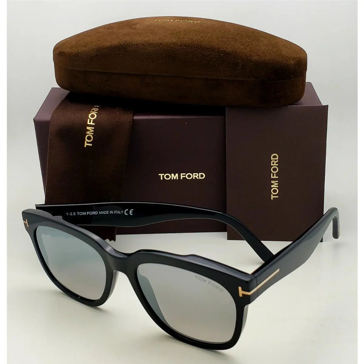 Tom Ford Sunglasses Rhett TF 714 01C 55-18 145 Black Frames Grey Fade Lenses