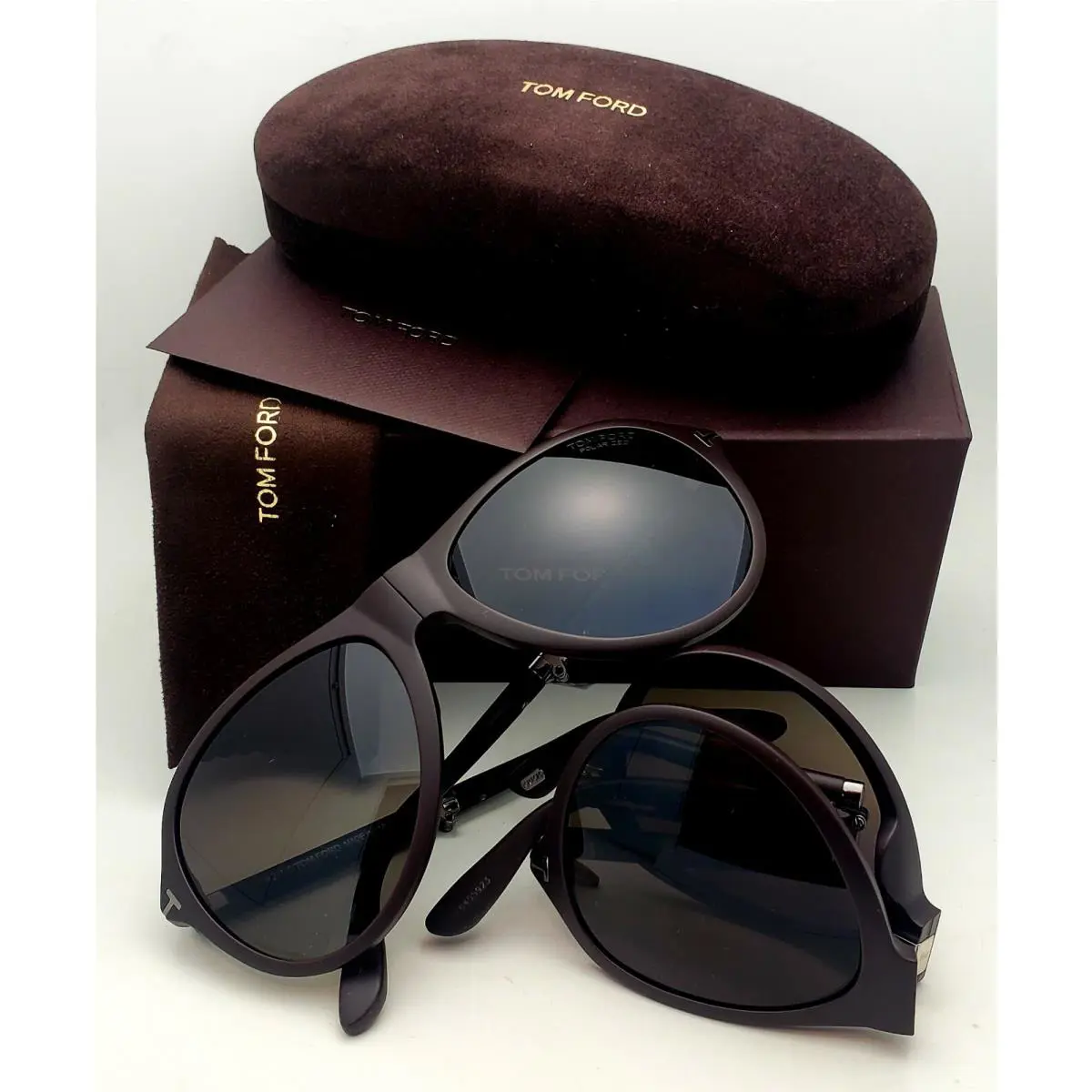 Tom Ford Sunglasses Dalton TF 381 60B Brown Folding Frames W/polarized Grey Fade
