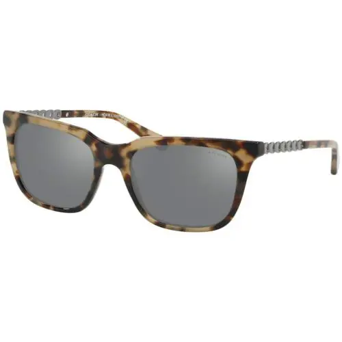 Coach Designer Cat Eye Sunglasses Tortoise Shell Smoke Mirrored Lens HC8236