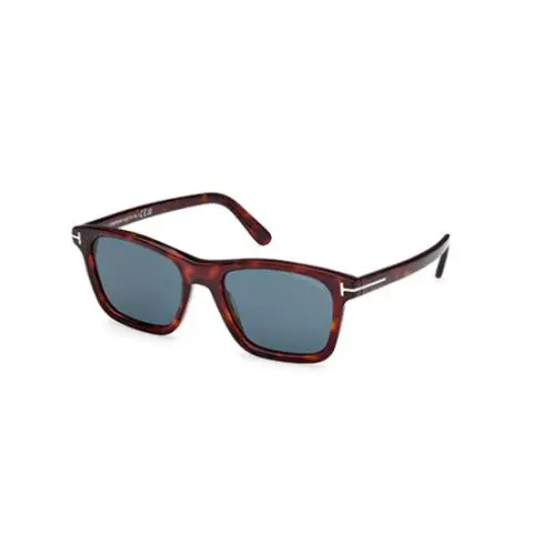Tom Ford Barron FT1179 54V Red Havana/blue Square Men`s Sunglasses - Frame: Red Havana, Lens: Blue