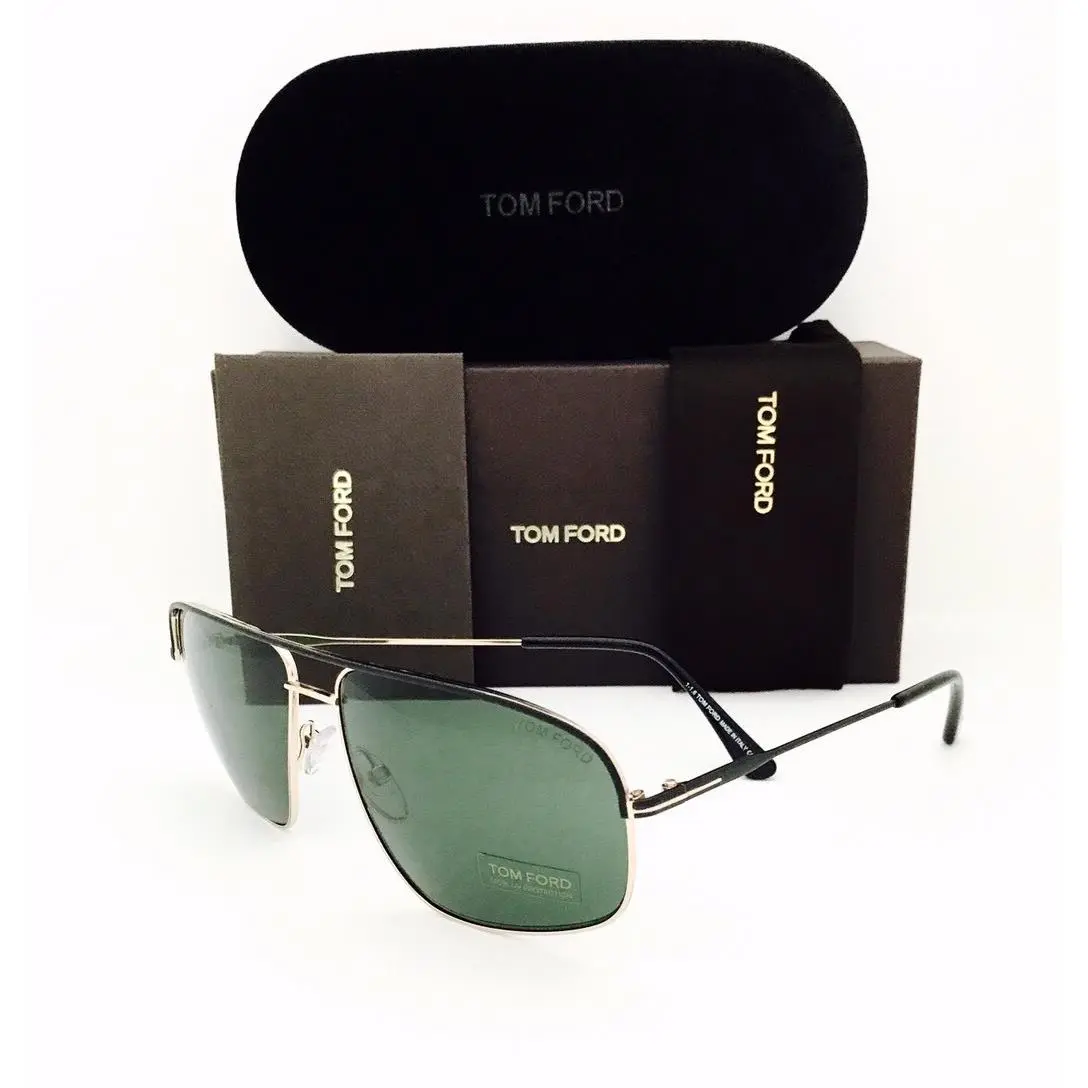Tom Ford Sunglasses TF 467 02N Justin Black Gold 60•14•140 W/original Case