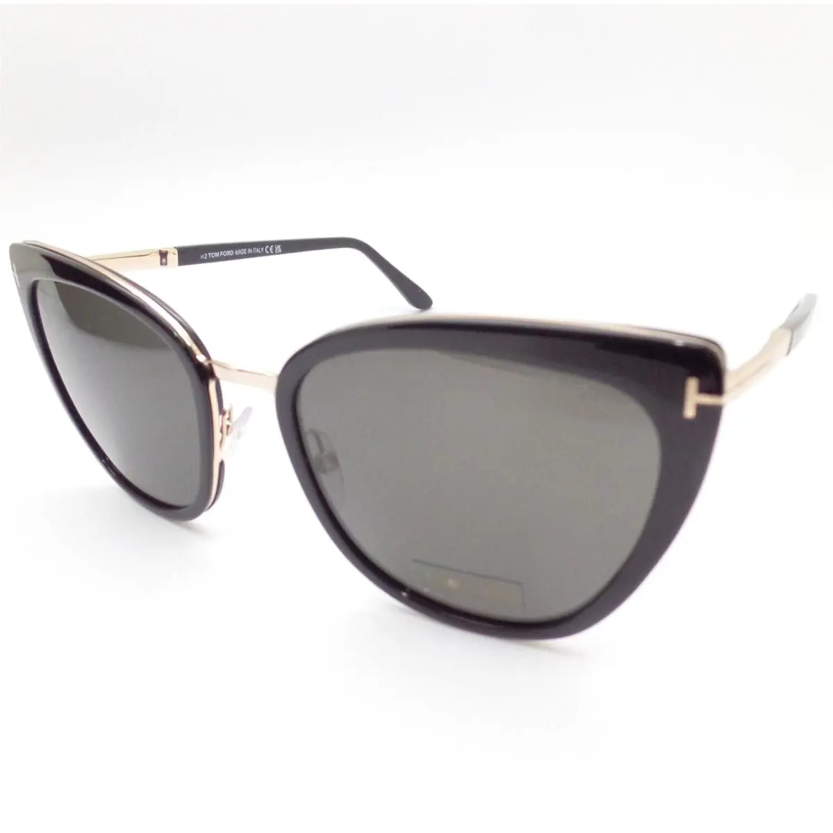 Tom Ford Simona 717 s 01A Black Gold Smoke 57mm Sunglasses