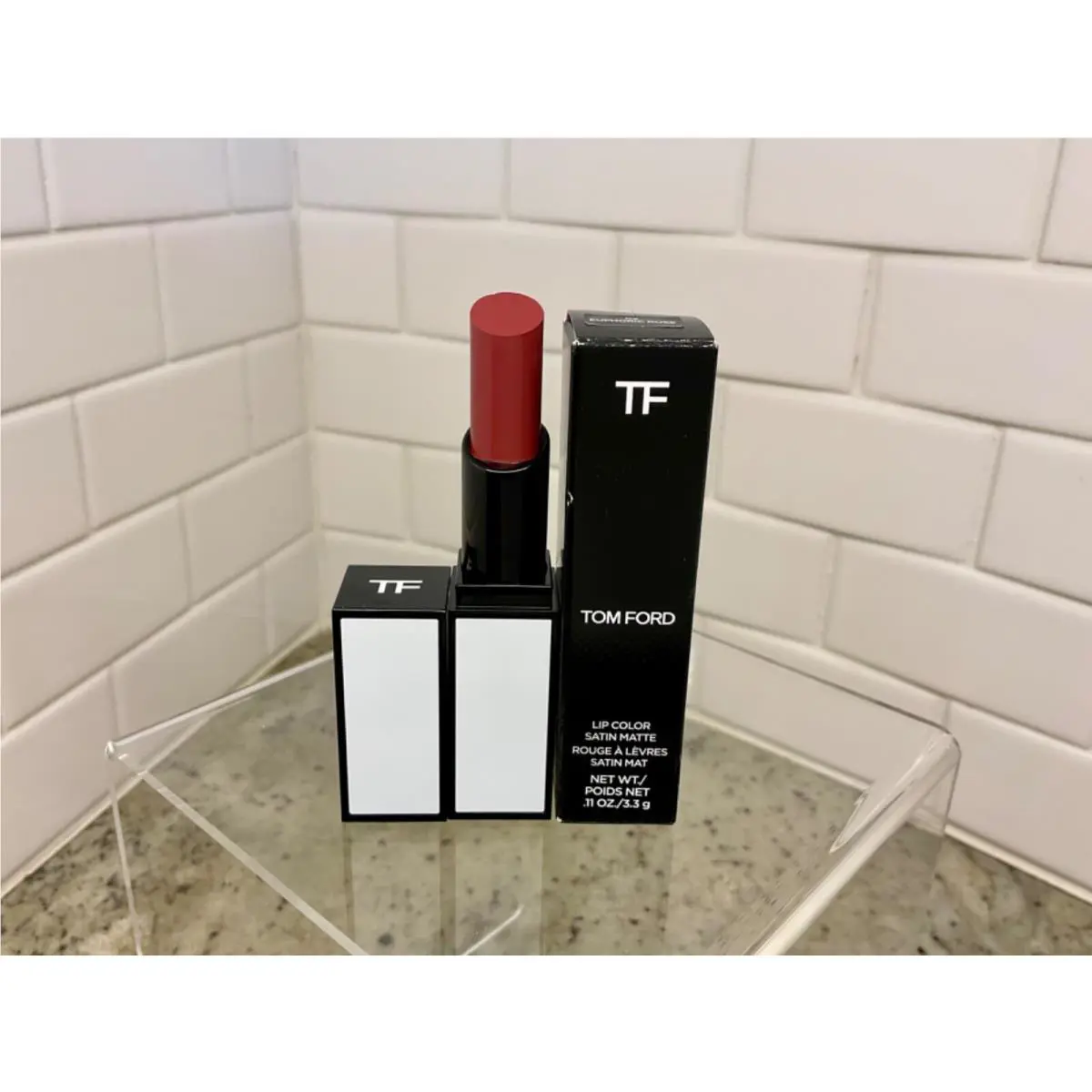Tom Ford 02 Euphoric Rose Satin Matte Lipstick Full Size