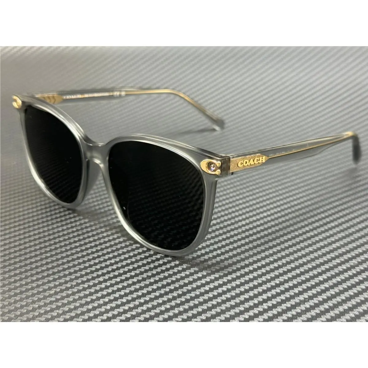 Coach HC8414BD 561487 Transparent Grey Women`s 57 mm Sunglasses