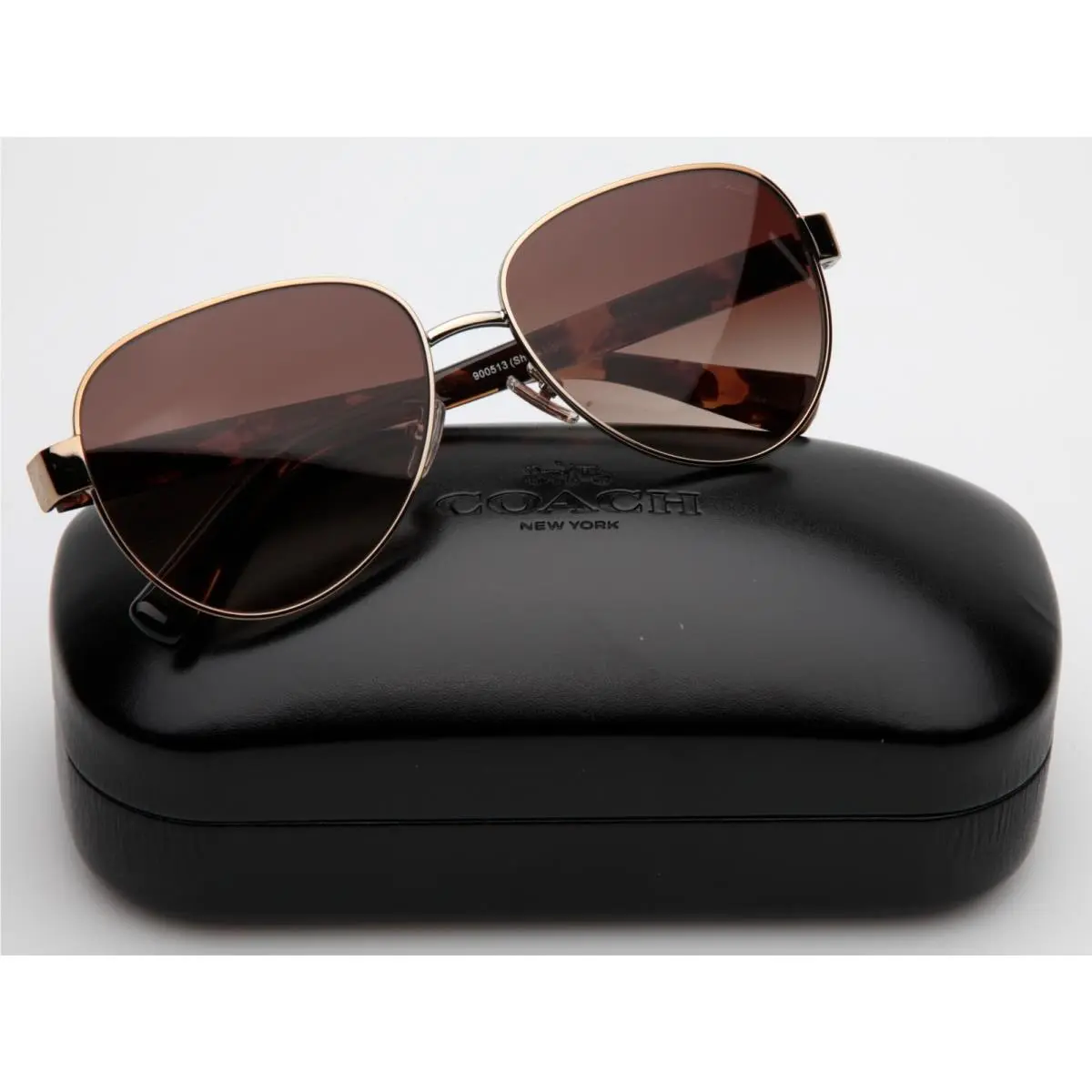 Coach HC 7111 900513 3N Shiny Light Gold Sunglasses 57-15-140mm B50mm