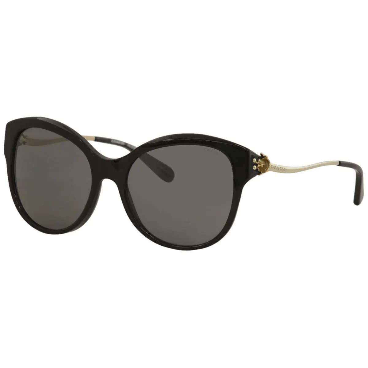 Coach Women`s HC8189 HC/8189 530887 Black/light Gold Cat Eye Sunglasses 55mm