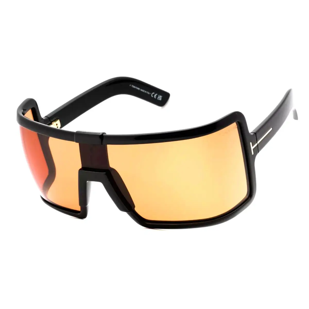 Tom Ford Sunglasses Parker TF 1118 01E Black Gold Shield Frame Brown Lenses