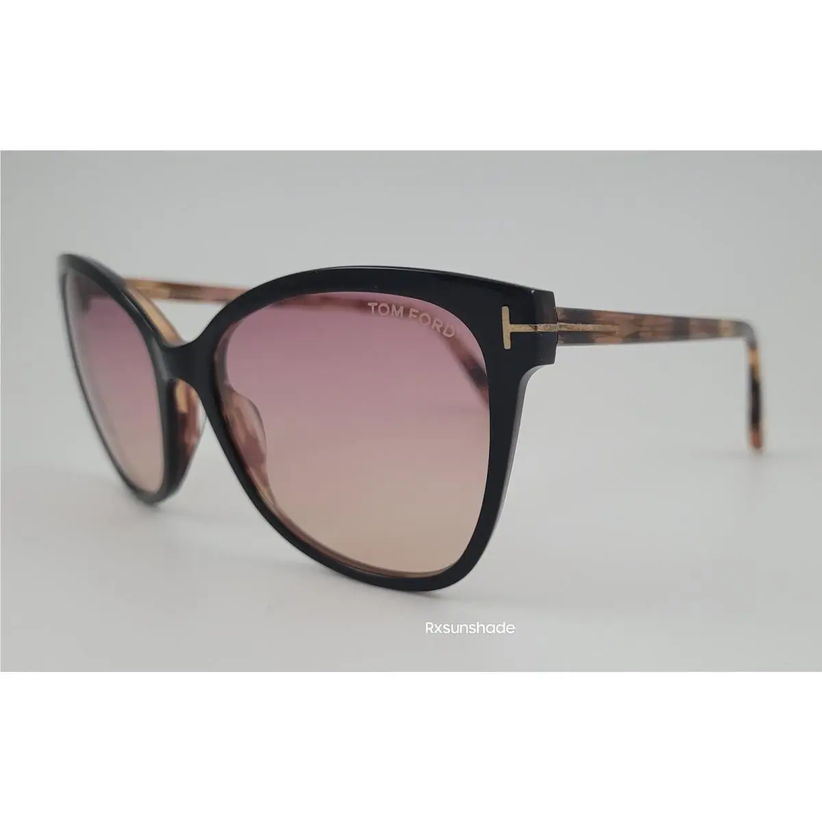 Tom Ford Sunglasses TF 844 Ani Color 05T Black Havana Rose Cat Eye Size 58