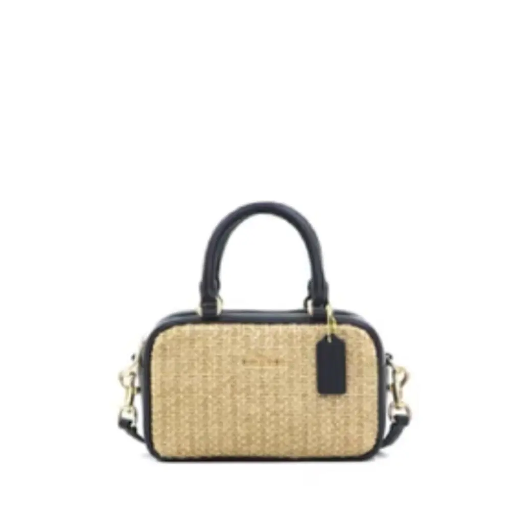 Satchel Crossbody Straw - Toast Black by Coach