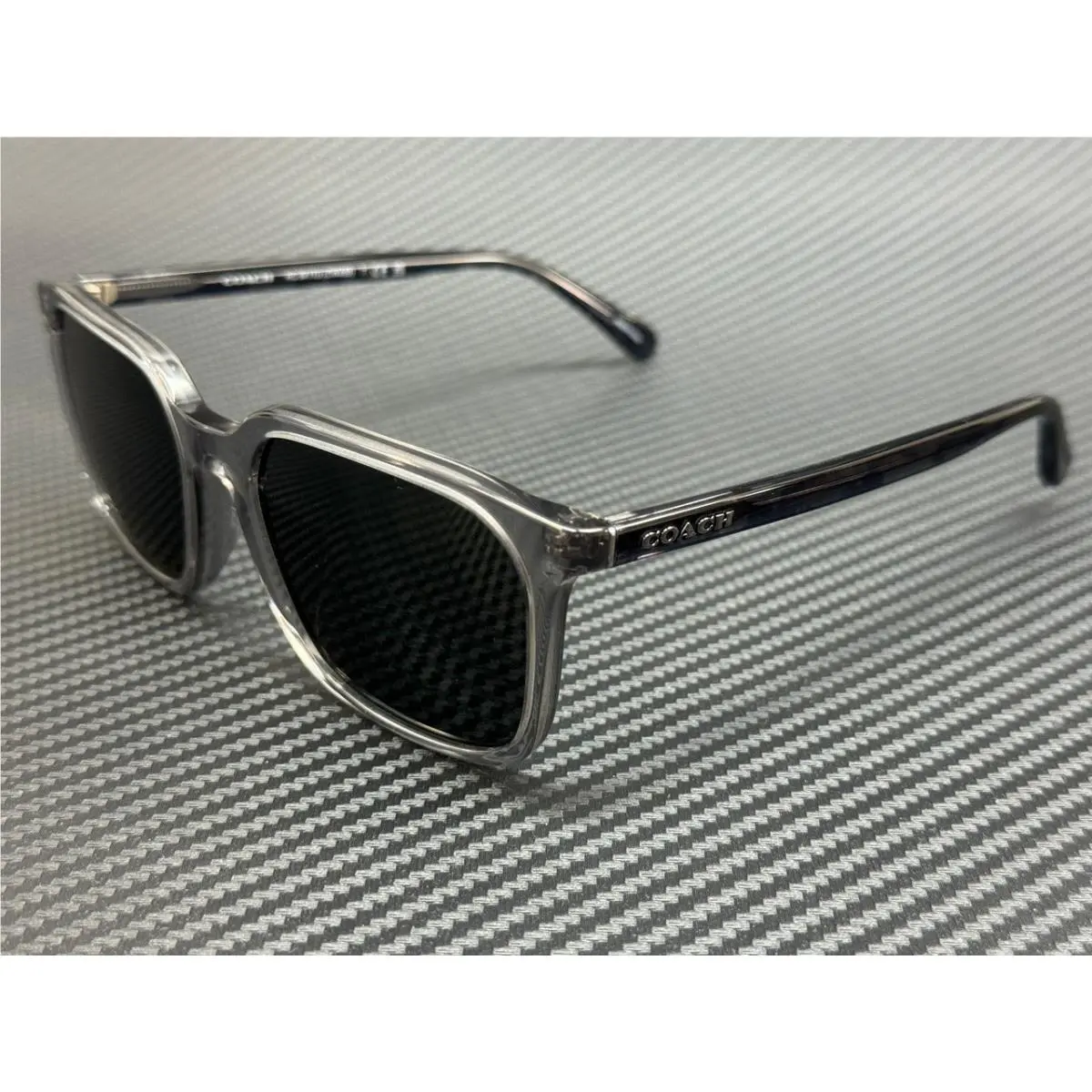 Coach HC8411U 584987 Transparent Grey Men`s 55 mm Sunglasses