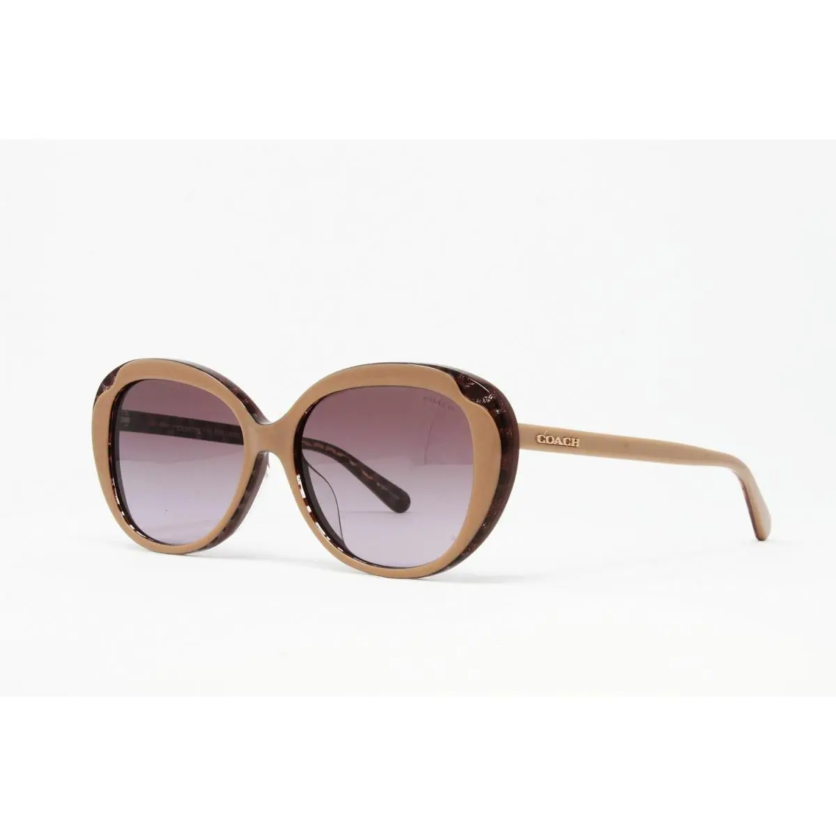 Coach Sunglasses HC8289F 55948H Beige Glitter Signature C 55mm