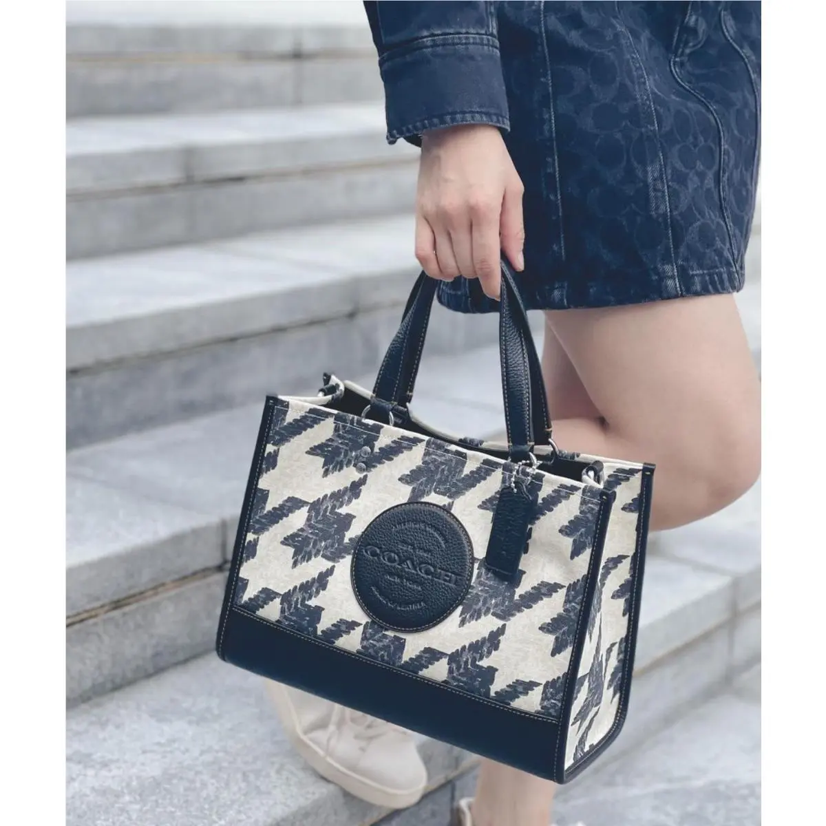 Coach Dempsey Carryall with Houndstooth Print and Patch CJ622