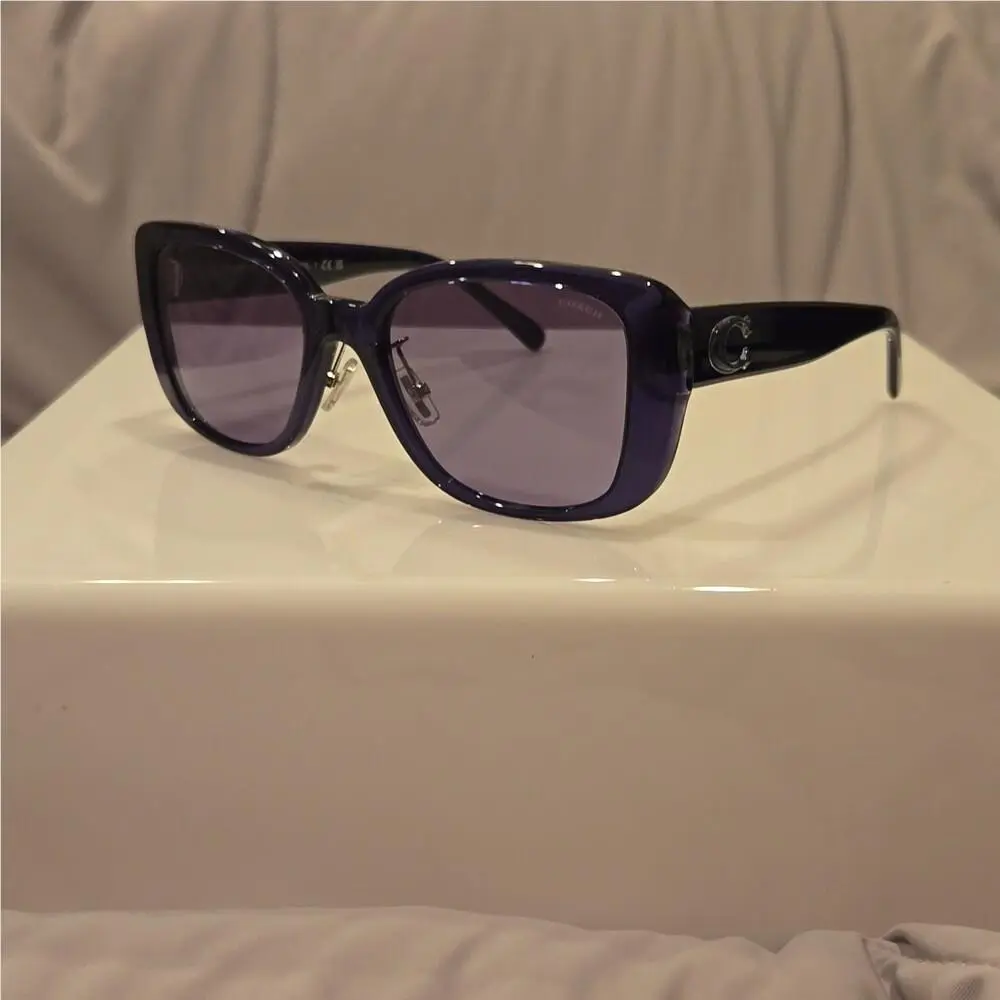 Coach Blue Transparent Sunglasses in Case | Fash Brands display picture 3