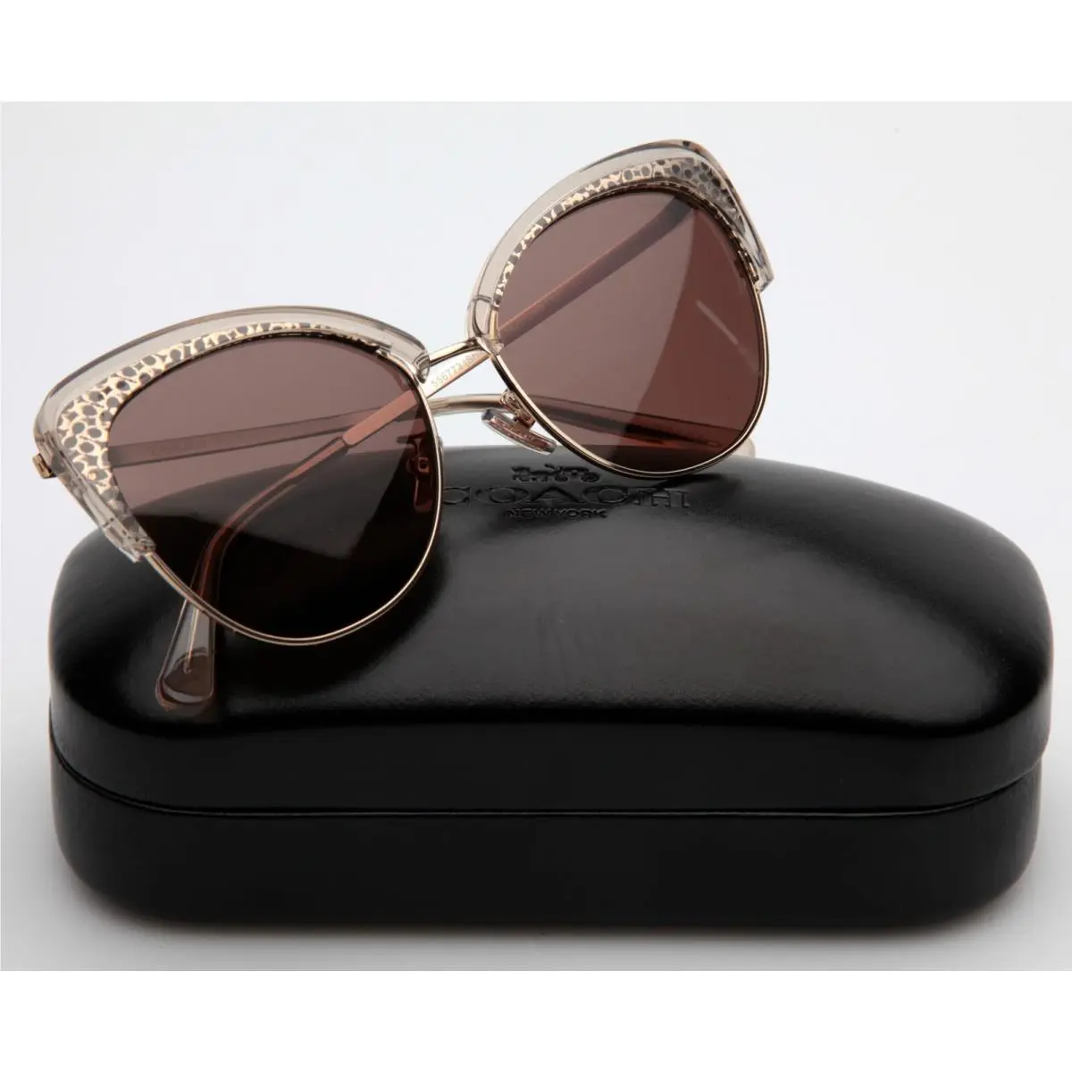 Coach HC 7110 L1112 556773 Grey Light Gold Sunglasses 55-16-145 B48mm