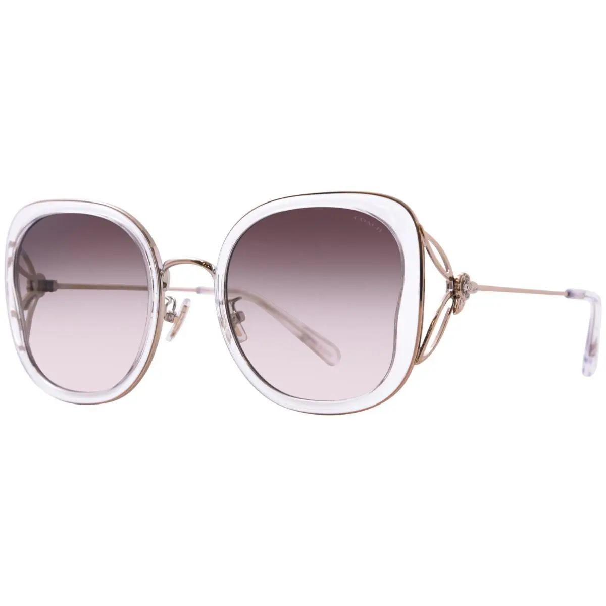 Coach CK483 HC7153B 5111U8 Sunglasses Women`s Clear/grey/pink Gradient 54mm