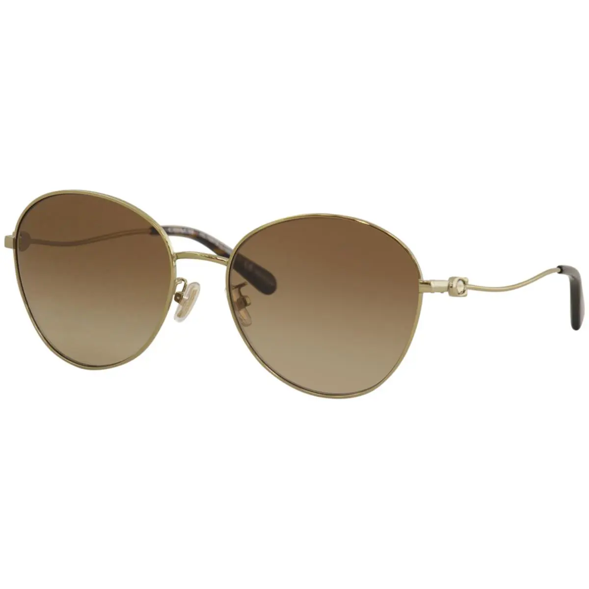 Coach Women`s HC7097B HC/7097/B 900513 Shiny Light Gold Round Sunglasses 59mm