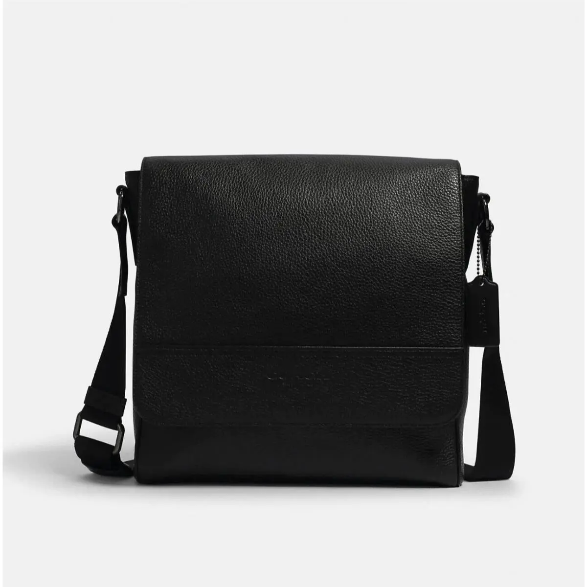 Coach Houston Map Black Refined Pebble Leather Messenger Bag 4007