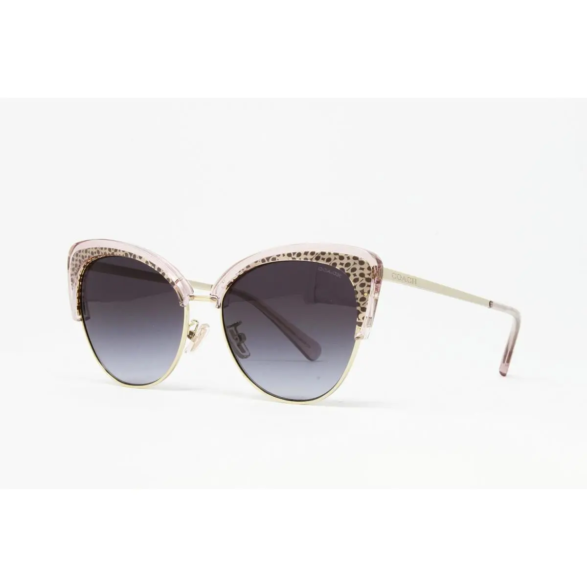 Coach Women`s Butterfly Sunglasses HC7110 55758G Pink Light Gold Size 55mm