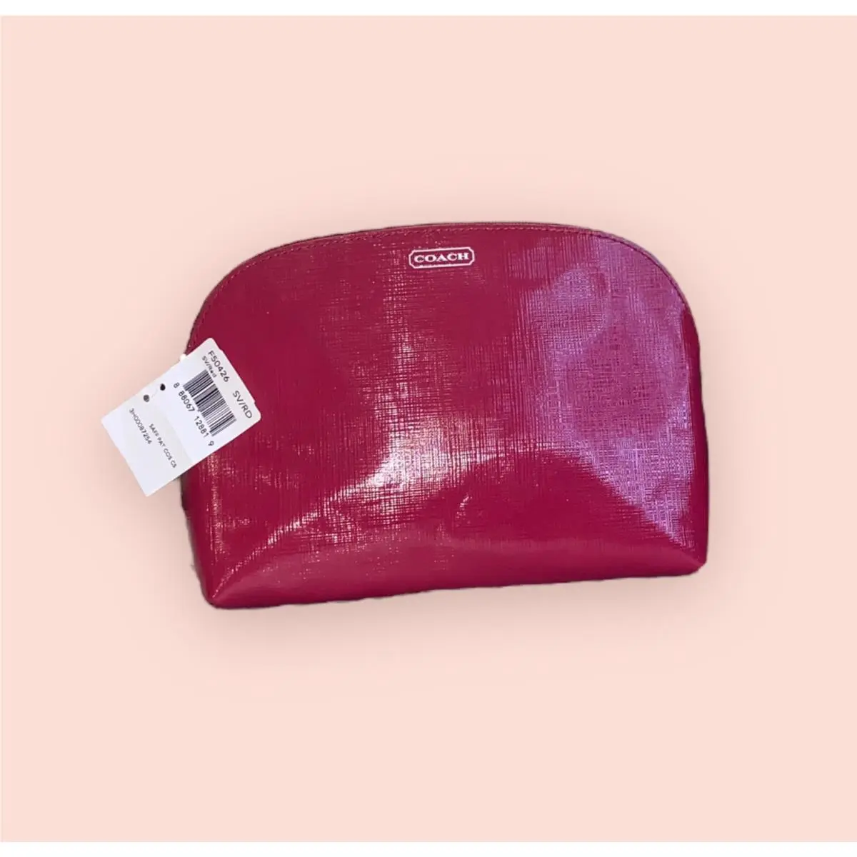 F50426 Darcey Luxury Patent Leather Large Cosmetic Case Red by Coach