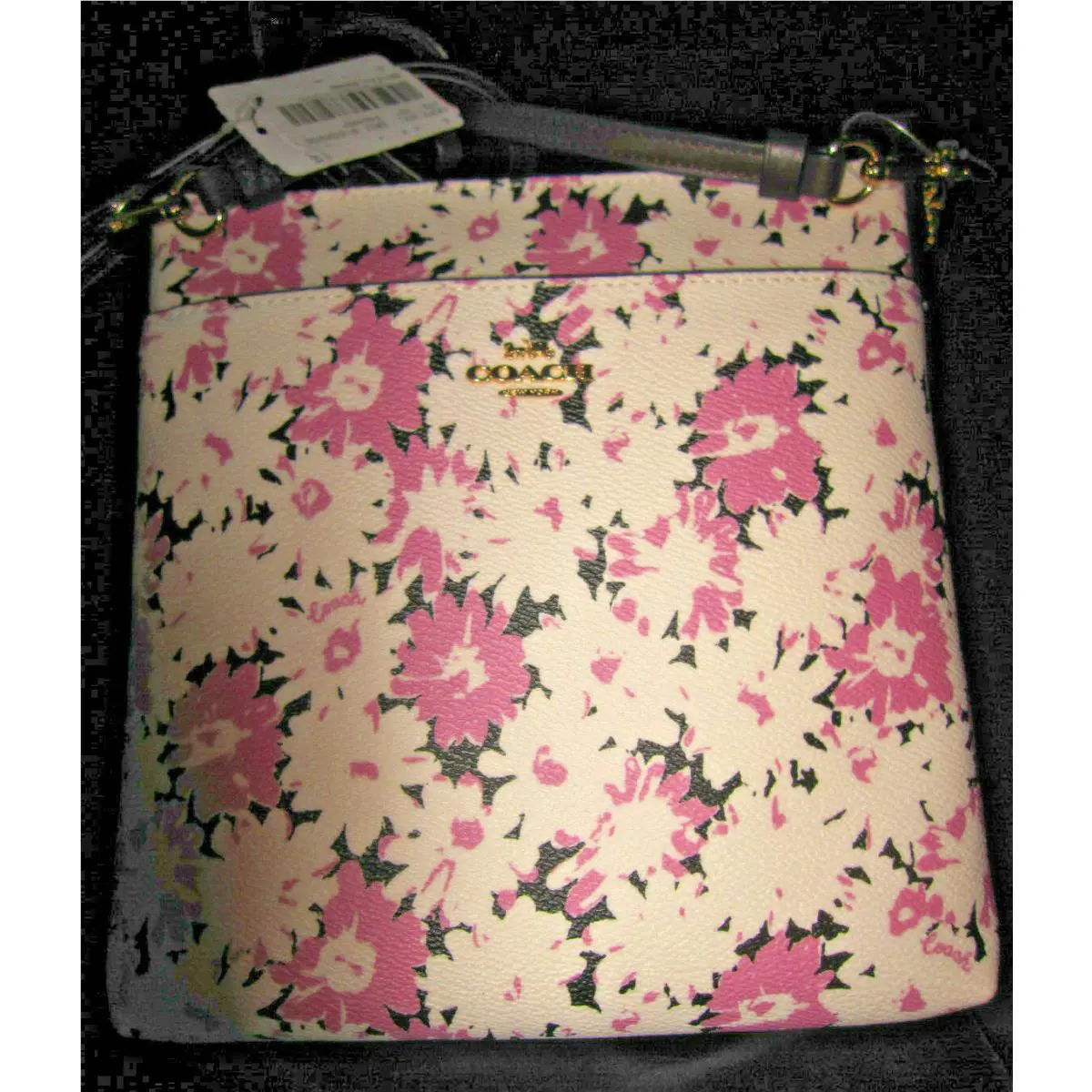 Coach Pink Flowers Mail Pouch Bag
