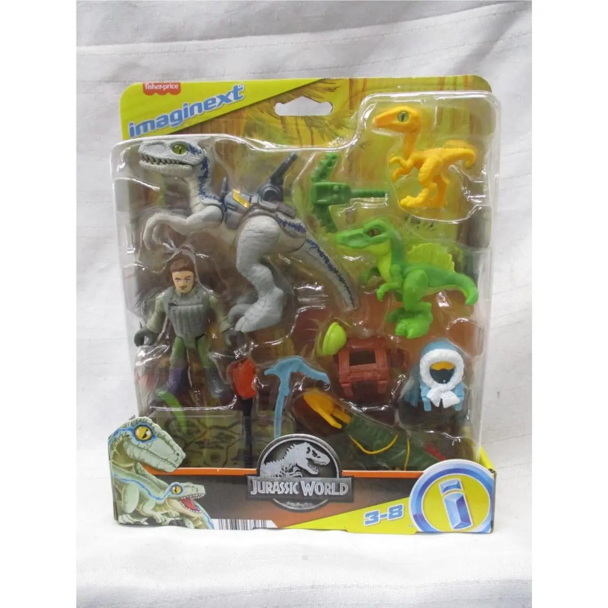 Imaginext Jurassic World Track and Trail Dino Pack Owen Blue Dinosaur Toy