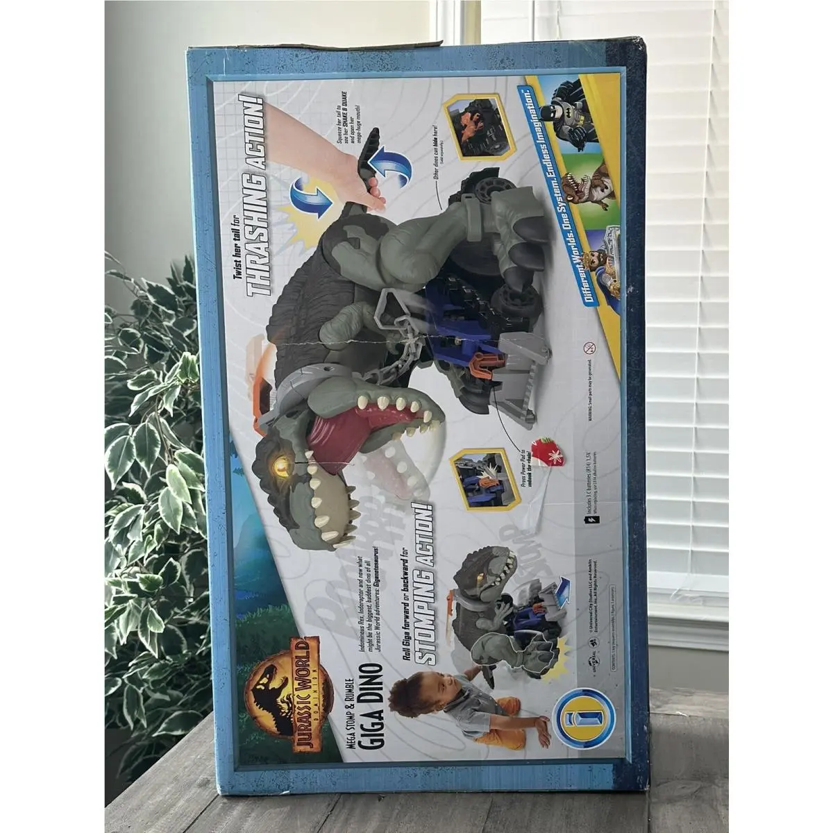 Imaginext Jurassic World Dominion Mega Stomp Rumble Giga Dinosaur 16”Tall x 29