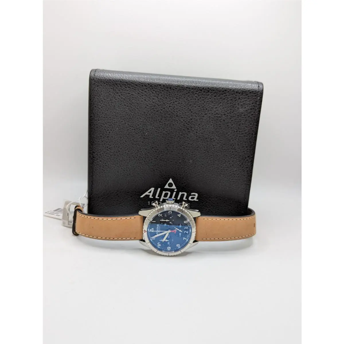 Startimer Petroleum Blue Pilot Quartz Chronograph Big Date Wristwatch by Alpina