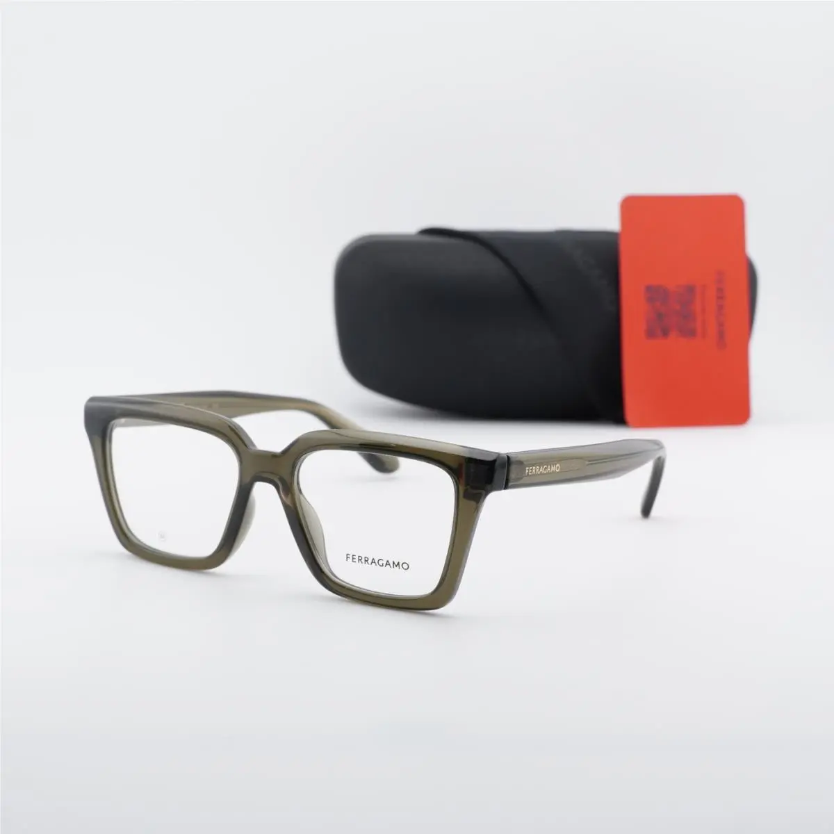 SF2985 320 Transparent Khaki 52mm Eyeglasses by Salvatore Ferragamo