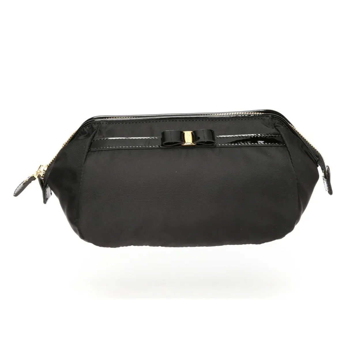 Salvatore Ferragamo Women`s Black Bow Makeup Case L19416
