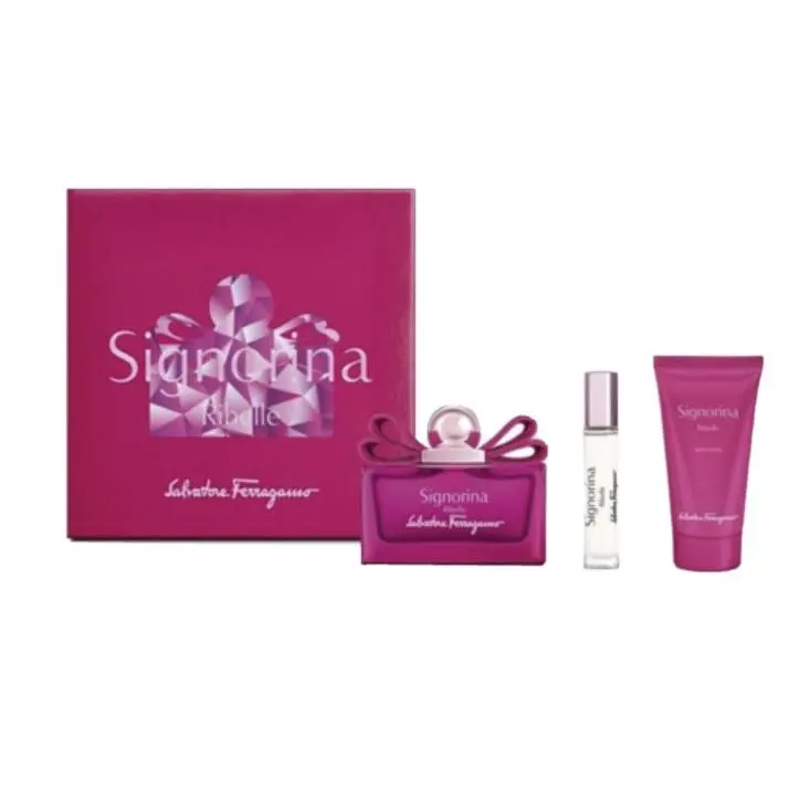 Salvatore Ferragamo Signorina Ribelle 3pc Gift Set with 3.4+10ml Edp + 1.7 B/l