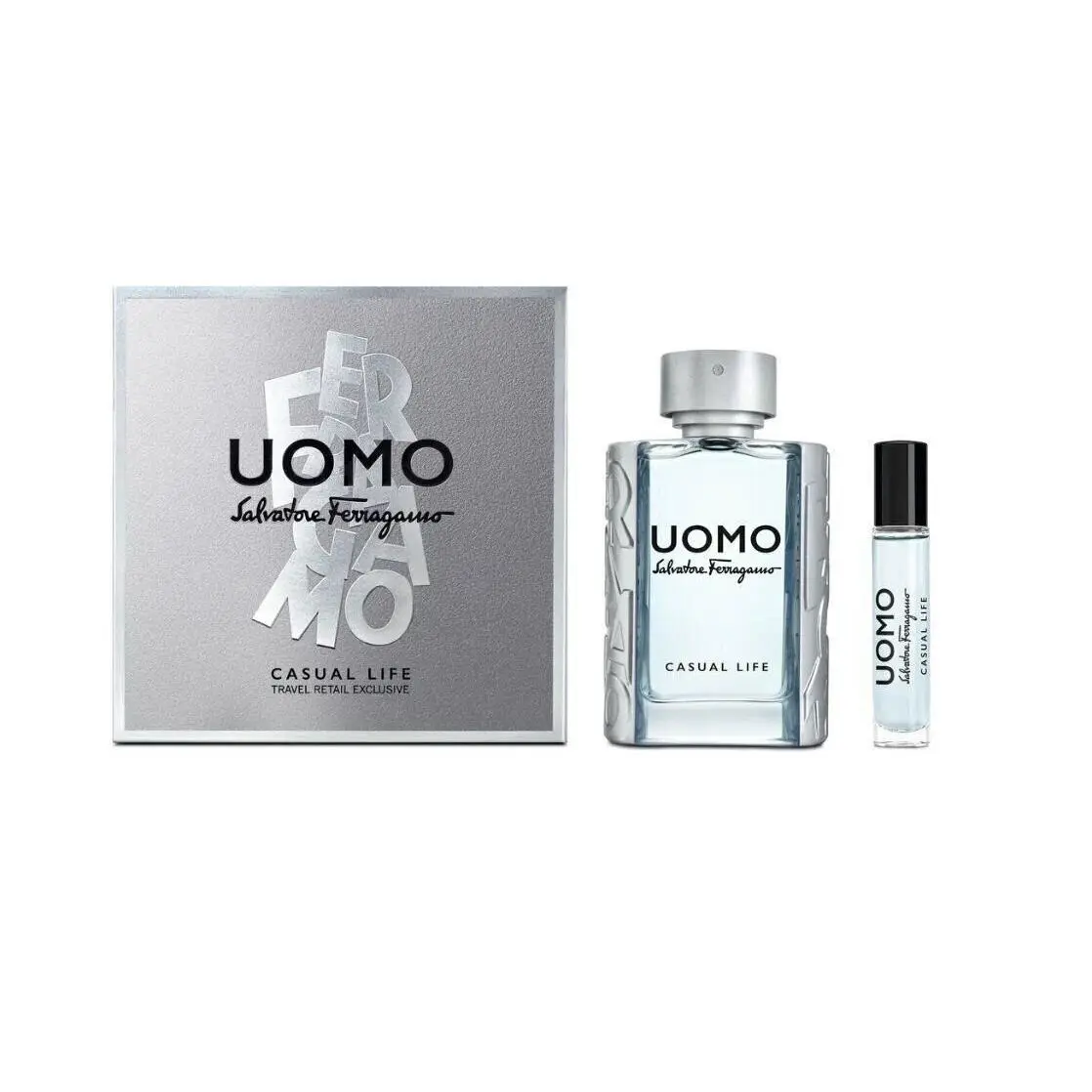 Salvatore Ferragamo Uomo Casual Life 3.4 oz Edt Spray+ 10ml Edt Mens Set