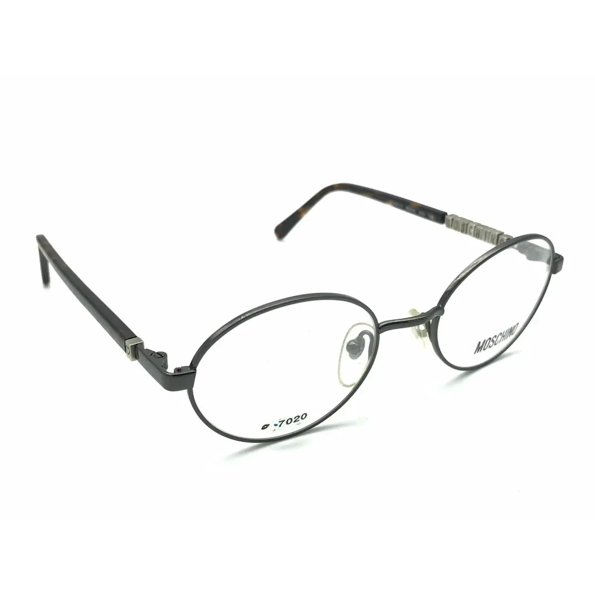 Moschino M 3027-V 513 Women`s Gunmetal Round Oval Eyeglasses Frame 50-19 135 Nos - 513, Frame: Gunmetal / Tortoise