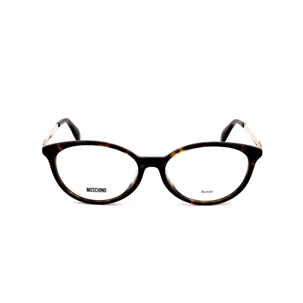 Moschino MOS526F 086 Brown Tortoise Oval Acetate Eyeglasses Frame 53-16-140 - BROWN, Frame: Brown, Lens: Clear
