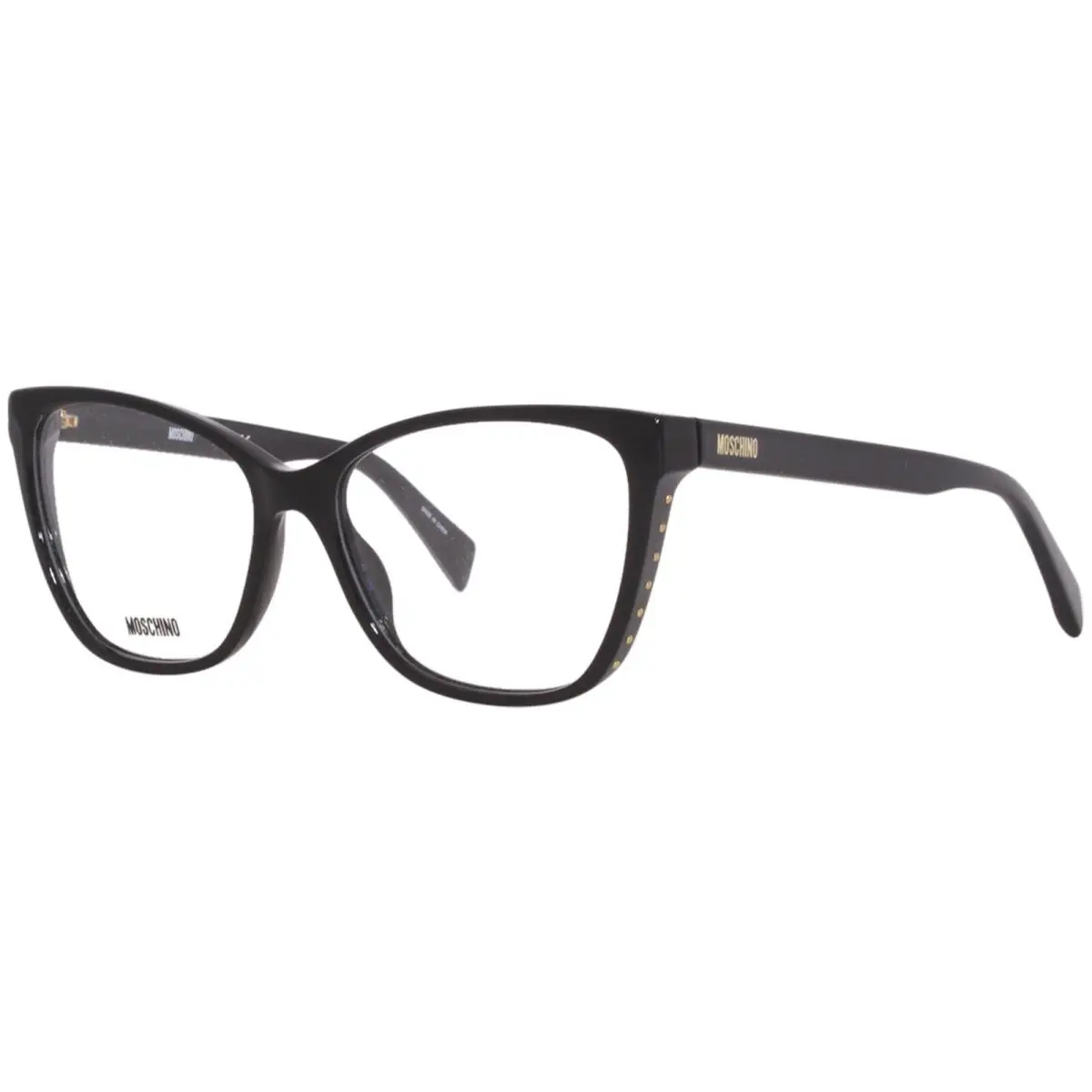 MOS550 807 Eyeglasses Frame Women`s Black Full Rim Cat Eye 54mm by Moschino