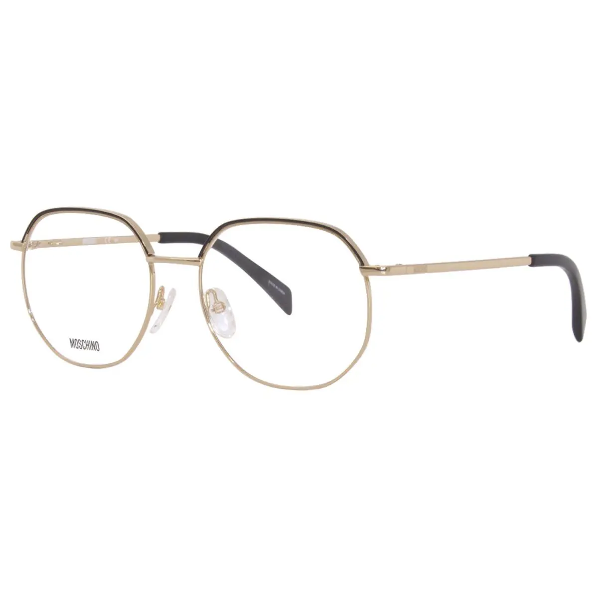 MOS542 000 Eyeglasses Women`s Rose Gold Full Rim Square Shape 53mm by Moschino
