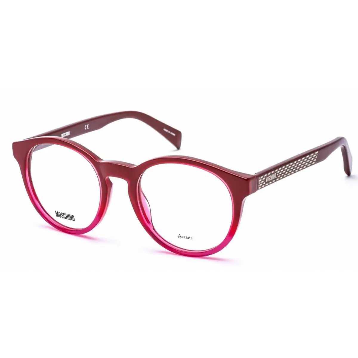 Eyeglasses MOS518 C9A 49-20 Rx-able Red Fade Bordeaux Round Frames by Moschino