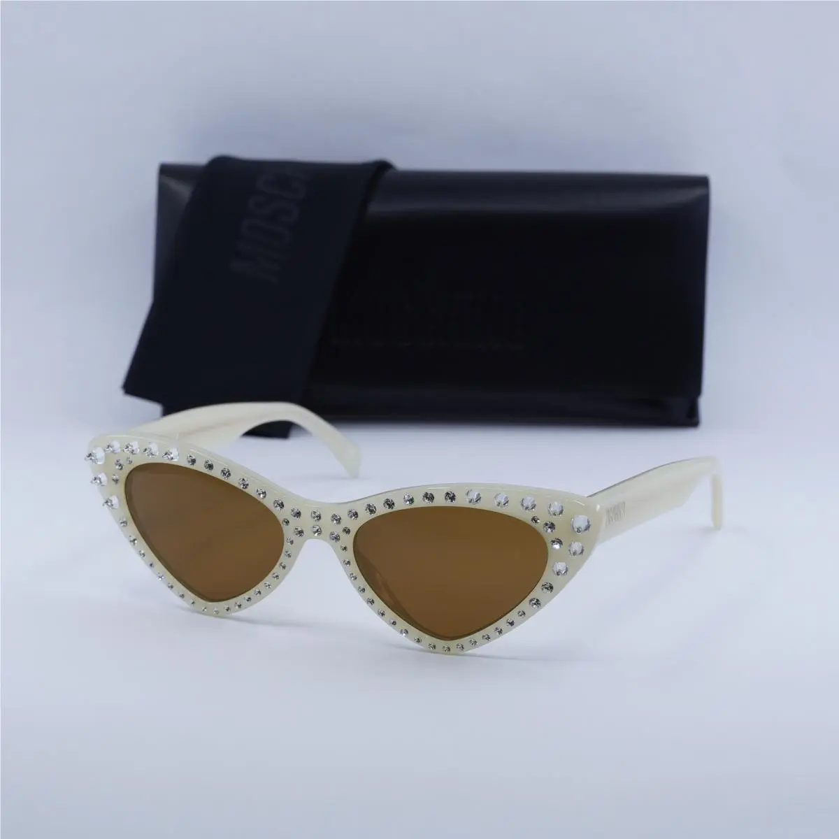 Moschino MOS006/S/STR 0SZJ 70 Ivory/brown 52-18-140 Sunglasses